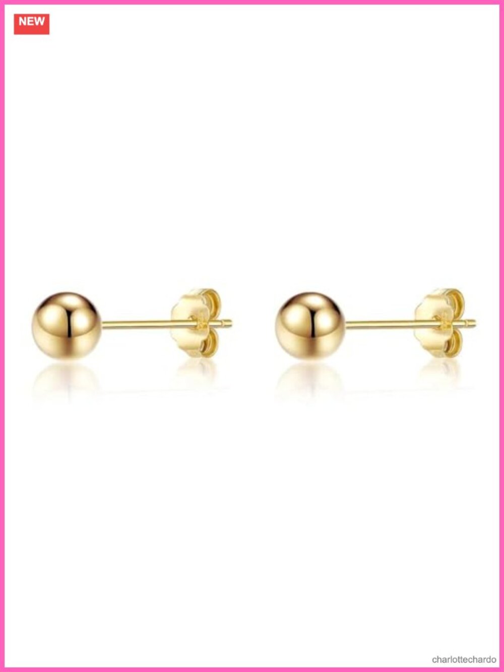 14k Gold Plated Hypoallergenic Flat Back Stud Earrings for Women